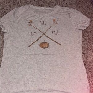 Gray Fall Graphic T-Shirt
